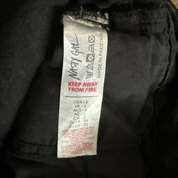 Nasty Gal Womens Organic Bleach Faded Tapered Fit Jeans 2 Casual High Rise Gray - Picture 6 of 10